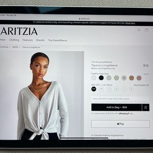 Long-sleeve, tie- front shirt